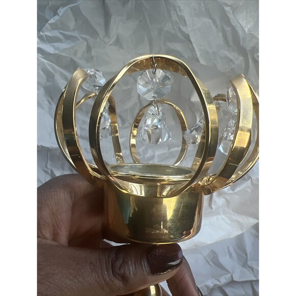 Weinfurtner Gold Plated Crystal Chandelier Candle Holder Brass Crystal Germany - Picture 4 of 9